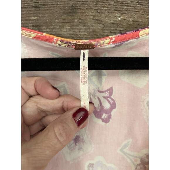 FREE PEOPLE Oakley Mini Dress Women's Size L Pink Combo - Picture 2 of 2